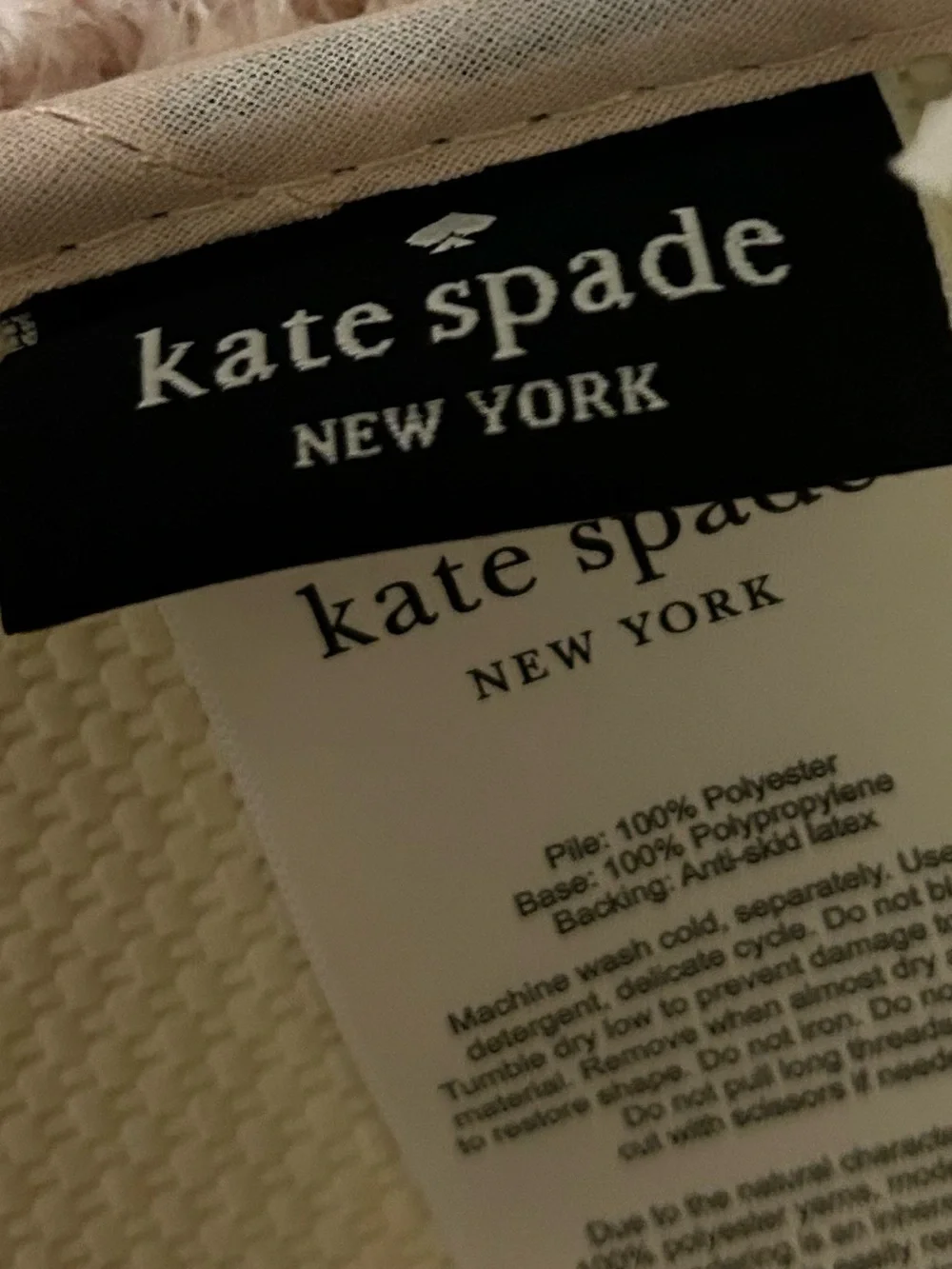Kate Spade Pink & White Polka Dot Bathroom Rug 21X34 Inches Anti-Skid Back NWT